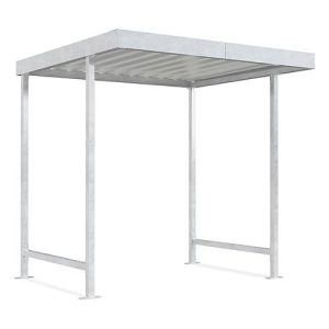 Überdachungssystem Modell Leipzig, einseitig, Grundeinheit, T 2200 mm, B 2250 mm, verzinkt Überdachungssystem Modell Leipzig, einseitig, Grundeinheit, T 2200 mm, B 2250 mm, verzinkt