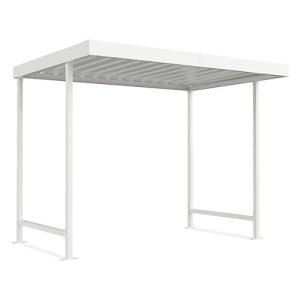 Überdachungssystem Modell Leipzig, einseitig, Grundeinheit, T 2200 mm, B 2870 mm, grauweiß Überdachungssystem Modell Leipzig, einseitig, Grundeinheit, T 2200 mm, B 2870 mm, grauweiß