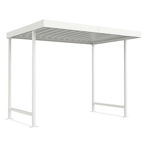 Überdachungssystem Modell Leipzig, einseitig, Grundeinheit, T 2200 mm, B 2870 mm, grauweiß