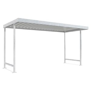 Überdachungssystem Modell Leipzig, einseitig, Grundeinheit, T 2200 mm, B 4300 mm, verzinkt Überdachungssystem Modell Leipzig, einseitig, Grundeinheit, T 2200 mm, B 4300 mm, verzinkt
