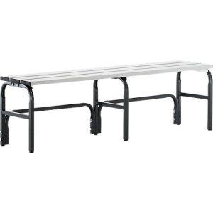 Umkleidebank, Stahlrohr/Alu, einfach, 1500 mm breit, anthrazit Umkleidebank, Stahlrohr/Alu, einfach, 1500 mm breit, anthrazit