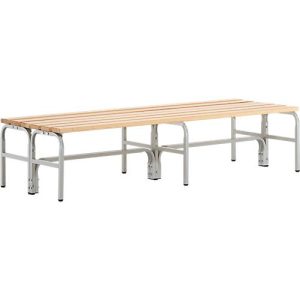 Umkleidebank, Stahlrohr/Holz, doppelt, 2000 mm breit, anthrazit Umkleidebank, Stahlrohr/Holz, doppelt, 2000 mm breit, anthrazit