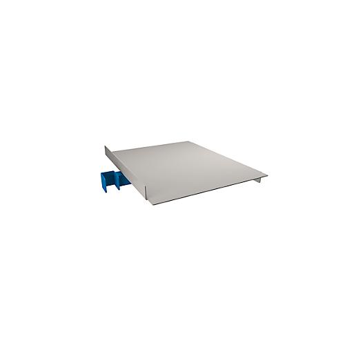 Universalablage für Pack- und Arbeitstisch Rocholz System 1200/1600/2000, bis zu 25 kg, höhenverstellbar, B 440 x T 520 x H 90 mm, hellgrau