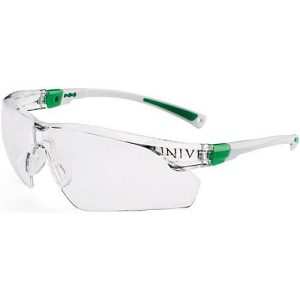 Univet Schutzbrille 506 UP, EN 166, EN 170, Bügel weiß grün, klare Polycarbonat-Scheibe, verstellbar, Anti-Kratz/Beschlag Univet Schutzbrille 506 UP, EN 166, EN 170, Bügel weiß grün, klare Polycarbonat-Scheibe, verstellbar, Anti-Kratz/Beschlag