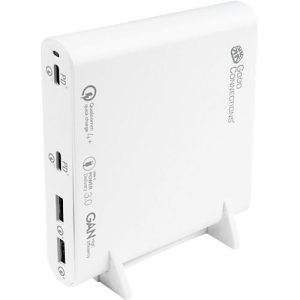 USB-Desktop-Schnellladestation Good Connections, mit GaN-Technologie, 4er-Port, 2 x USB-C + 2 x USB-A, Leistung 120 W, weiß USB-Desktop-Schnellladestation Good Connections, mit GaN-Technologie, 4er-Port, 2 x USB-C + 2 x USB-A, Leistung 120 W, weiß