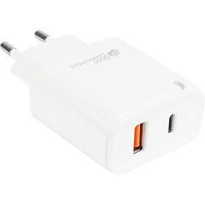 USB-Schnellladegerät Good Connections, 2er-Port mit 1 x USB-A + 1 x USB-C, Leistung 20 W, weiß USB-Schnellladegerät Good Connections, 2er-Port mit 1 x USB-A + 1 x USB-C, Leistung 20 W, weiß