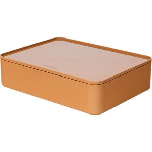 Utensilienbox HAN Allison Smart-Organizer, stapelb., mit Deckel, rutschfeste Gummifüße, ABS-Kunststoff, caramel-brown Utensilienbox HAN Allison Smart-Organizer, stapelb., mit Deckel, rutschfeste Gummifüße, ABS-Kunststoff, caramel-brown