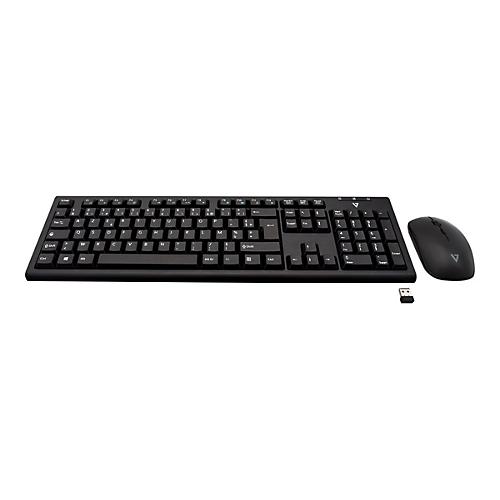 V7 CKW200ES - Tastatur-und-Maus-Set - Spanisch - Schwarz