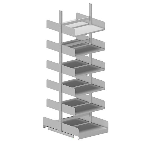 Variabo Freiarmregal, Grundfeld, doppelseitig, 400 mm Fachtiefe, 750 x 2500 mm