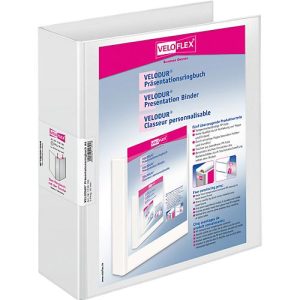 VELOFLEX Ringbuch VELODUR, A4, 2-Ring-Mechanik, Rückenbreite 70 mm, weiß VELOFLEX Ringbuch VELODUR, A4, 2-Ring-Mechanik, Rückenbreite 70 mm, weiß
