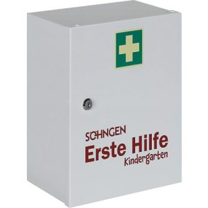 Verbandschrank Soehngen Kindergarten, für Kinder bis 6 Jahren, DIN 13157, abschließbar, L 302 x B 140 x H 362 mm, weiß