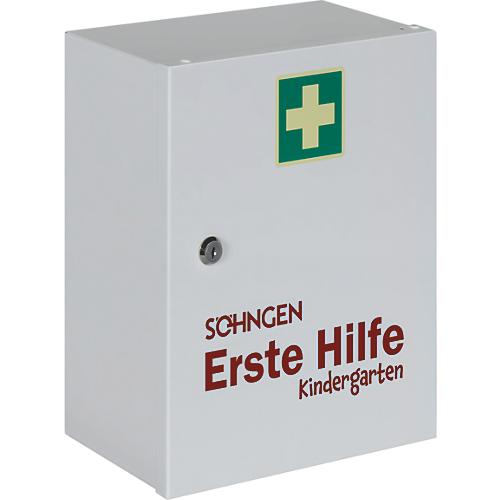 Verbandschrank Soehngen Kindergarten, für Kinder bis 6 Jahren, DIN 13157, abschließbar, L 302 x B 140 x H 362 mm, weiß