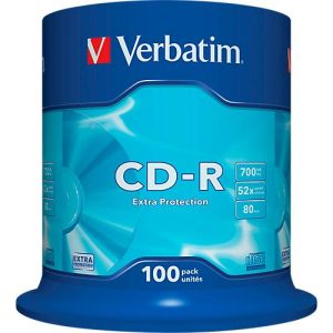 Verbatim CD-R, bis 52fach, 700 MB/ 80 min, 100er-Spindel Verbatim CD-R, bis 52fach, 700 MB/ 80 min, 100er-Spindel