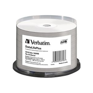 Verbatim DataLifePlus Professional – 50 x CD-R – 700 MB 52x – breite Thermodruckfläche – Spindel Verbatim DataLifePlus Professional – 50 x CD-R – 700 MB 52x – breite Thermodruckfläche – Spindel