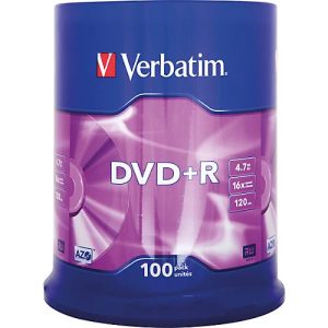 Verbatim® DVD+R, bis 16fach, 4,7 GB/120 min, 100er-Spindel Verbatim® DVD+R, bis 16fach, 4,7 GB/120 min, 100er-Spindel