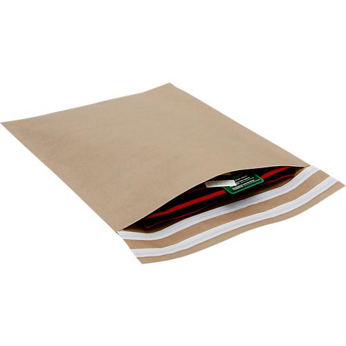 Versandtaschen SecureLop von MD Securepack®, doppelter Klebeverschluss, B 250 x L 330 mm + 2 x 30 mm Bodenfalte, Kraftpapier, braun, 50 Stück