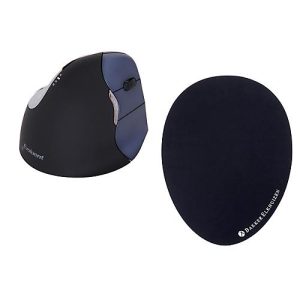 Vertikalmaus BakkerElkhuizen Evoluent4, kabellos, für Rechtshänder, schwarz/blau, + Mauspad The Egg Vertikalmaus BakkerElkhuizen Evoluent4, kabellos, für Rechtshänder, schwarz/blau, + Mauspad The Egg