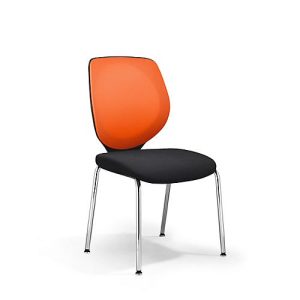 Vierfuß GIROFLEX 353, Netzrücken, Präzisionsstahlrohr stapelbar, o. Armlehnen, orange/schwarz Vierfuß GIROFLEX 353, Netzrücken, Präzisionsstahlrohr stapelbar, o. Armlehnen, orange/schwarz
