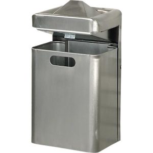 Wandascher-/Abfallkombination, 35 Liter, Edelstahl Wandascher-/Abfallkombination, 35 Liter, Edelstahl