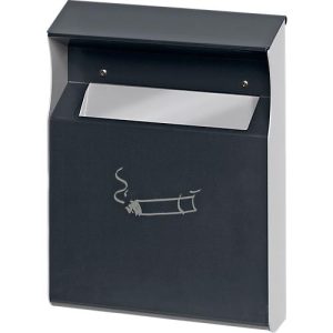 Wandascher mit Schutzdach, schwarz Wandascher mit Schutzdach, schwarz