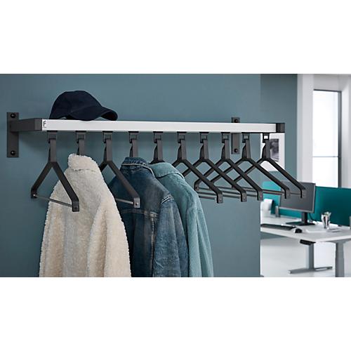 Wandgarderobe, 10 Kleiderbügel, Hutablage