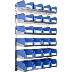 Wandregal 6VK Schäfer Shop Select, 6 Böden, mit 24 blauen Sichtlagerkästen LF 221, L 1000 x B 640 x T 220 mm Wandregal 6VK Schäfer Shop Select, 6 Böden, mit 24 blauen Sichtlagerkästen LF 221, L 1000 x B 640 x T 220 mm