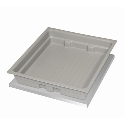 Wannenboden Standard für asecos Sicherheitsschränke der Q30, Q90, S90 und K90 Serie, Polypropylen, grau, B 435 x T 482 x H 94 mm, 11 l, bis 50 kg