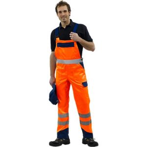 Warnschutz-Latzhose orange/blau Gr.52
