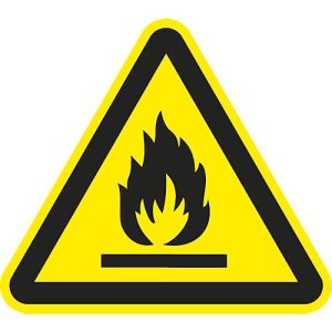 Warnzeichen ‚Warnung vor feuergefährlichen Stoffen‘, 5 Stück Warnzeichen ‚Warnung vor feuergefährlichen Stoffen‘, 5 Stück