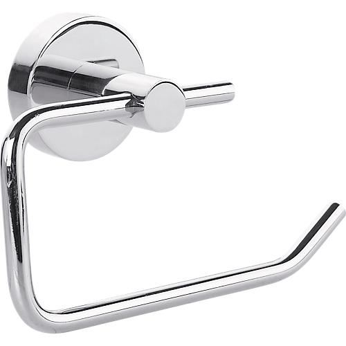 WC-Rollenhalter tesa® SMOOZ, ohne Deckel, verchromt, ohne Bohren, inkl. Klebelösung, starker Halt, B 140 x T 50 x H 100 mm