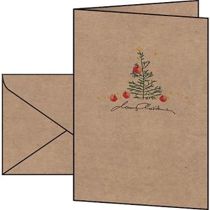 Weihnachtskarten Sigel ‚Christmas with apples‘, inkl. Umschläge, DIN A6, 10 Stück, braunes Kraftpapier Weihnachtskarten Sigel ‚Christmas with apples‘, inkl. Umschläge, DIN A6, 10 Stück, braunes Kraftpapier
