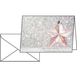 Weihnachtskarten Sigel Rose Star, 10 Stück, inkl. Umschlag, Silber-/Blindprägung, Glanzkarton, DIN A6 Weihnachtskarten Sigel Rose Star, 10 Stück, inkl. Umschlag, Silber-/Blindprägung, Glanzkarton, DIN A6