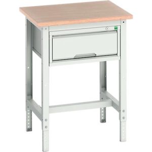 Werkbank Bott verso, Multiplex-Platte, 1 Schublade, mit Querstrebenset, B 700 x T 600 x H 780 – 930 mm, RAL 7035 Lichtgrau Werkbank Bott verso, Multiplex-Platte, 1 Schublade, mit Querstrebenset, B 700 x T 600 x H 780 – 930 mm, RAL 7035 Lichtgrau