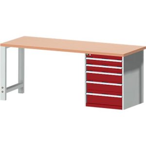 Werkbank cubio W-2077-11-2.34, purpurrot Werkbank cubio W-2077-11-2.34, purpurrot