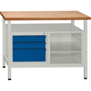 Werkbank mit 1 Fachboden und 3 Schubladen Werkbank mit 1 Fachboden und 3 Schubladen