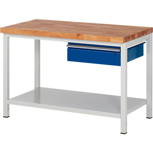 Werkbank Serie 8001, stationär, höhenverstellbar, B 1250 x T 700 x H 840-1040 mm