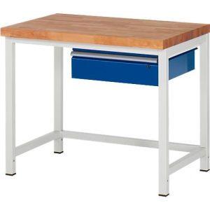 Werkbank Serie 8001, stationär, mit Schublade, B 1000 x T 700 X H 840 mm