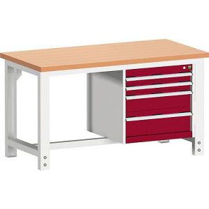 Werkbank W-1577/11-2.8, purpurrot Werkbank W-1577/11-2.8, purpurrot