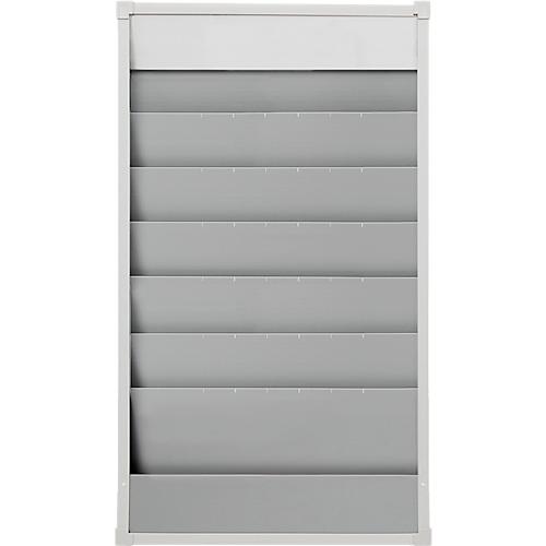 Werkstattplaner Eichner, 2-bahnig, 6 Schienen, für bis zu 12 Auftragstaschen des Formates A4, B 554 x H 900 mm, Kunststoff, grau