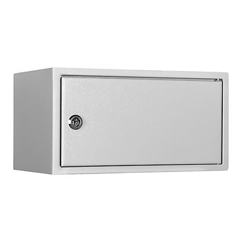 Wertfach WF 3, Volumen 9 l, Türanschlag rechts, Zylinderschloss mit 2 Schlüsseln, 1 Fachboden, inkl. Verankerungsmaterial, H 160 x B 300 x T 200 mm, lichtgrau RAL 7035