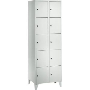 Wertfachschrank 300 mm, 2 Abteile, 10 Fächer, Sicherheitszylinderschloss, Fuß, lichtgrau Wertfachschrank 300 mm, 2 Abteile, 10 Fächer, Sicherheitszylinderschloss, Fuß, lichtgrau