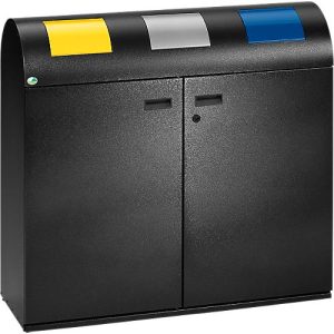 Wertstoff-Sammelstation, Halbrundkopf, antiksilber Wertstoff-Sammelstation, Halbrundkopf, antiksilber