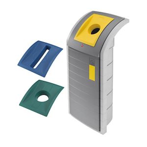Wertstoffsammler Hailo ProfiLine WSB Design Plus XXXL, ABS, grau, 120 l, m. 3 farbigen Einsätzen Wertstoffsammler Hailo ProfiLine WSB Design Plus XXXL, ABS, grau, 120 l, m. 3 farbigen Einsätzen