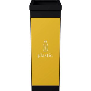 Wertstoffsammler Paperflow, Volumen 60 l, für Kunststoff, mit abnehmbarem Deckel & Piktogramm, erweiterbar, L 363 x B 263 x H 760 mm, Polystyrol, gelb-schwarz Wertstoffsammler Paperflow, Volumen 60 l, für Kunststoff, mit abnehmbarem Deckel & Piktogramm, erweiterbar, L 363 x B 263 x H 760 mm, Polystyrol, gelb-schwarz
