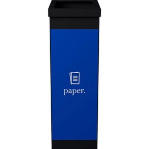 Wertstoffsammler Paperflow, Volumen 60 l, für Papier, mit abnehmbarem Deckel & Piktogramm, erweiterbar, L 363 x B 263 x H 760 mm, Polystyrol, blau-schwarz Wertstoffsammler Paperflow, Volumen 60 l, für Papier, mit abnehmbarem Deckel & Piktogramm, erweiterbar, L 363 x B 263 x H 760 mm, Polystyrol, blau-schwarz