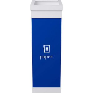 Wertstoffsammler Paperflow, Volumen 60 l, für Papier, mit abnehmbarem Deckel & Piktogramm, erweiterbar, L 363 x B 263 x H 760 mm, Polystyrol, blau-weiß Wertstoffsammler Paperflow, Volumen 60 l, für Papier, mit abnehmbarem Deckel & Piktogramm, erweiterbar, L 363 x B 263 x H 760 mm, Polystyrol, blau-weiß