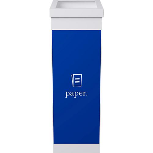 Wertstoffsammler Paperflow, Volumen 60 l, für Papier, mit abnehmbarem Deckel & Piktogramm, erweiterbar, L 363 x B 263 x H 760 mm, Polystyrol, blau-weiß