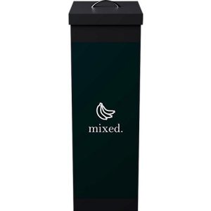 Wertstoffsammler Paperflow, Volumen 60 l, für Restmüll, mit abnehmbarem Deckel & Piktogramm, erweiterbar, L 363 x B 263 x H 760 mm, Polystyrol, schwarz-schwarz Wertstoffsammler Paperflow, Volumen 60 l, für Restmüll, mit abnehmbarem Deckel & Piktogramm, erweiterbar, L 363 x B 263 x H 760 mm, Polystyrol, schwarz-schwarz