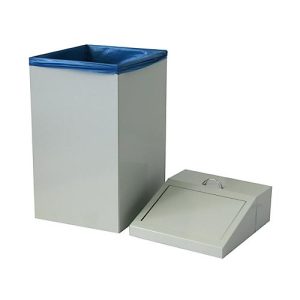 Wertstoffsammler, Volumen 54 l, mit Inneneimer, Stahl verzinkt, B 340 x T 380 x H 650 mm, weiß Wertstoffsammler, Volumen 54 l, mit Inneneimer, Stahl verzinkt, B 340 x T 380 x H 650 mm, weiß