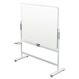 Whiteboard Nobo Move & Meet, Stiftablage, horizontaler Drehpunkt, feststellbare Rollen, B 1500 x H 1200 mm, weiß Whiteboard Nobo Move & Meet, Stiftablage, horizontaler Drehpunkt, feststellbare Rollen, B 1500 x H 1200 mm, weiß